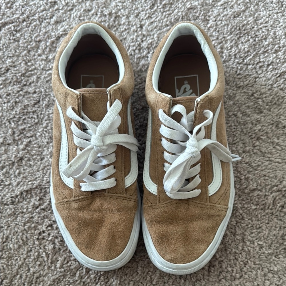 Vans Tan and White Womens Shoes
